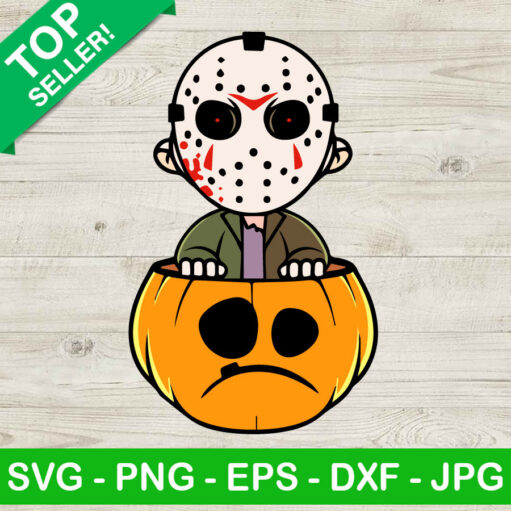 Jason Voorhees Pumpkin halloween SVG, Jason Voorhees Horror movie SVG